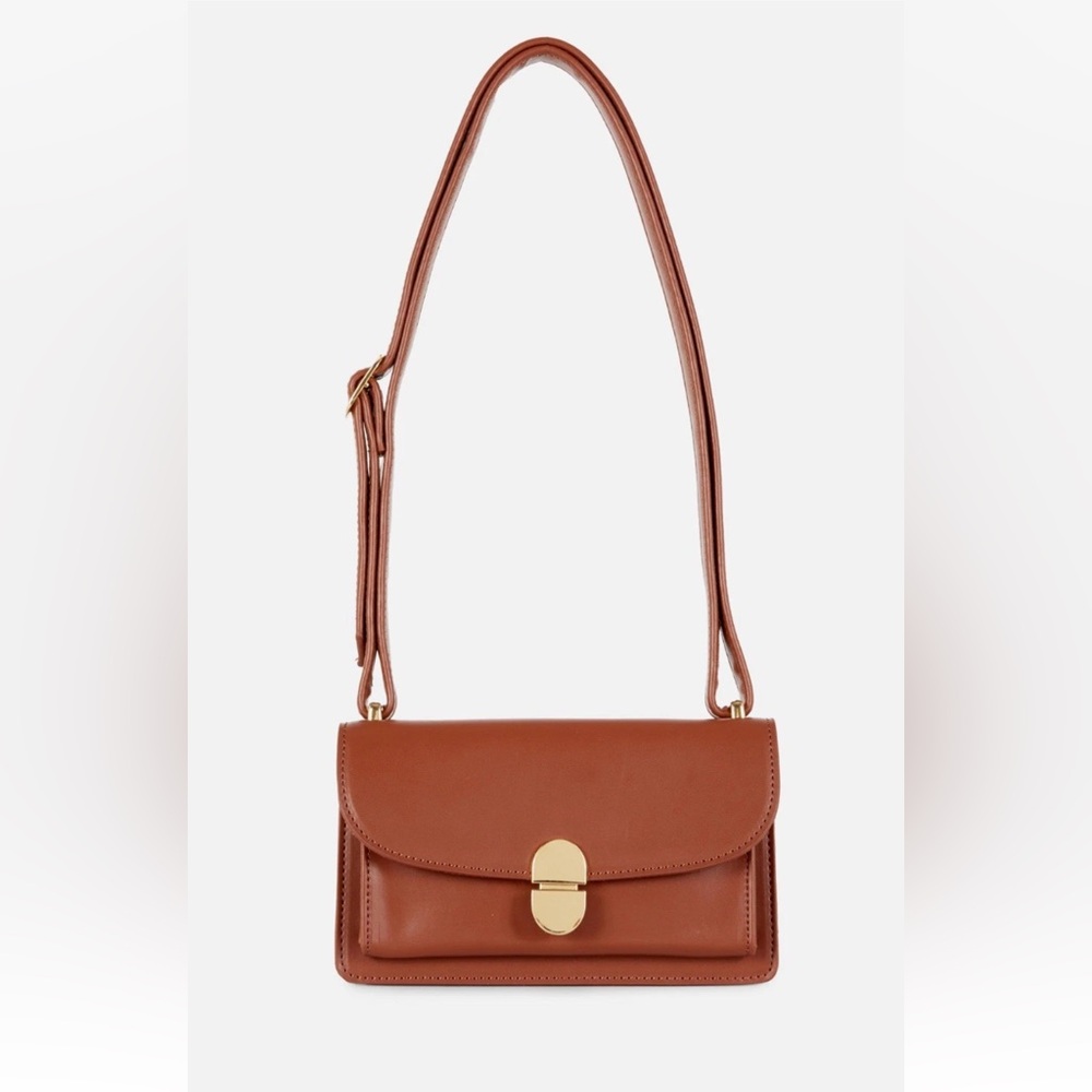 Primark Tan Snaffle Buckle Crossbody Saddle Bag Handbag Leather Brown Bohemian
